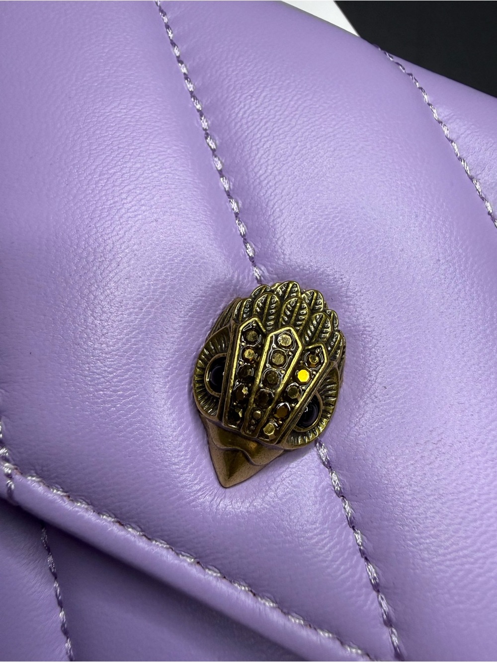 NWT Kurt Geiger London Lilac Quilted Eagle Head Crossbody/Wallet - Picture 2 of 13
